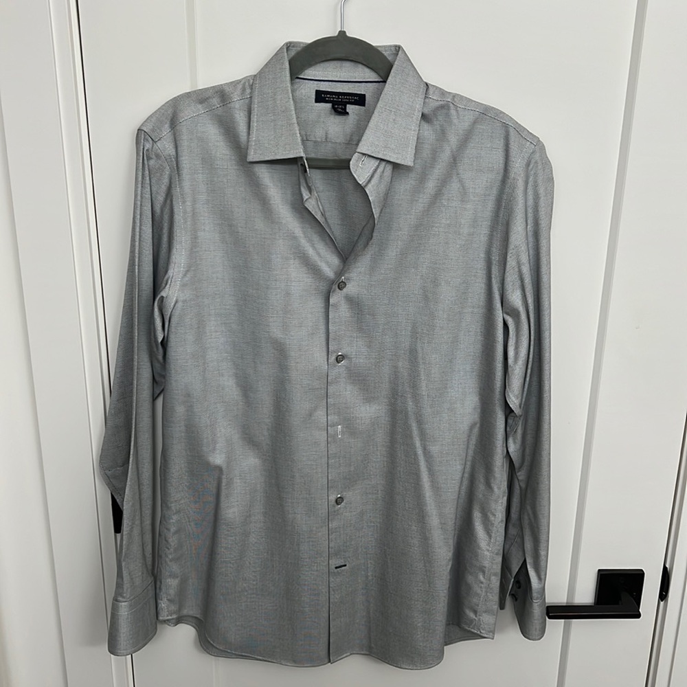 Banana Republic - Slim Fit Dress Shirt - 15.5”32 - Gray Micro